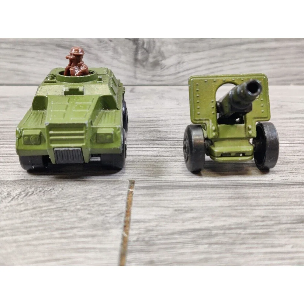 Vintage 1973 Lesney Matchbox Rolamatics No 28 & Gun Diecast Car Made in England